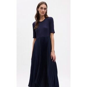 GAP Navy Pleated Midi‎ Dress Size